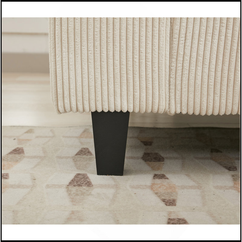 Ensemble de canapé modulaire surdimensionné surdimensionné, canapé en L, velours côtelé, rembourré, assise profonde, 5 places, 5 coussins décoratifs et 6 coussins de dossier, salon, appartement