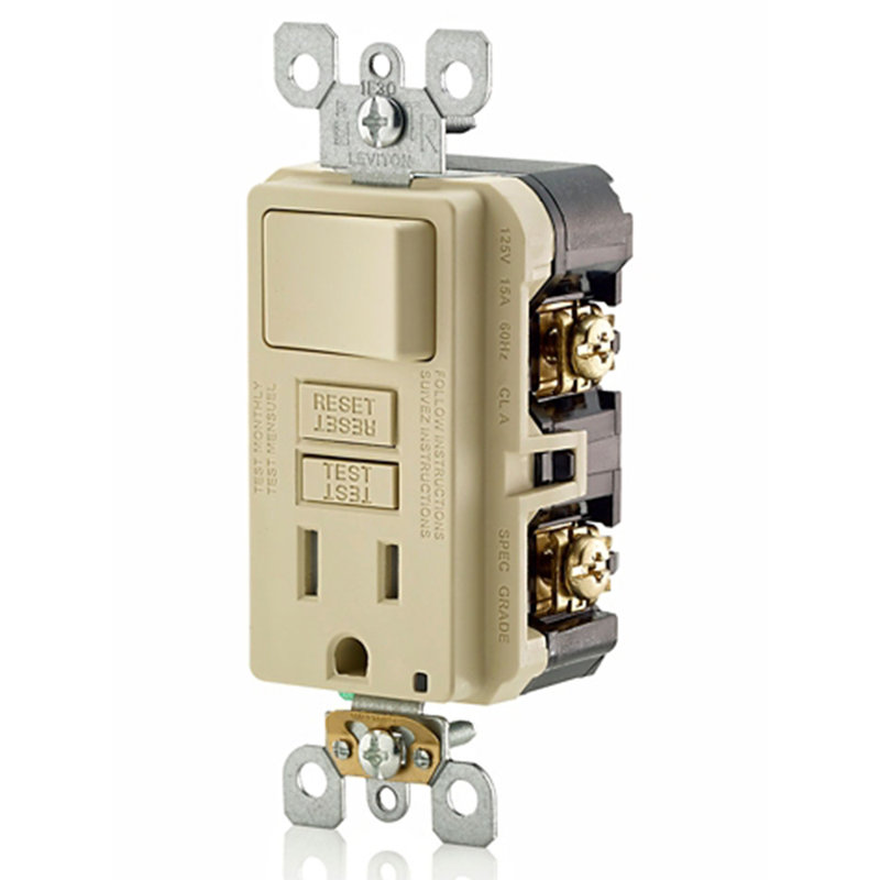 Ensemble de 1 prise de courant 15 à 15 Volts 15 ampoules Leviton SmartlockPro Ivory