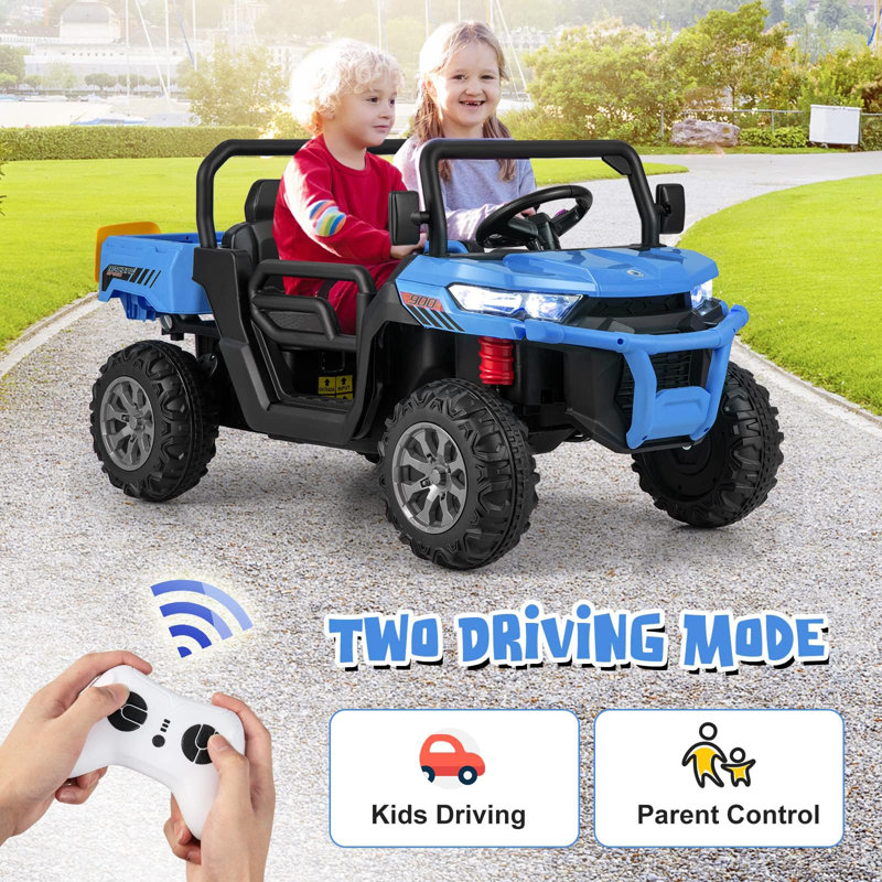 Homdox 24V 2 Seater All-Terrain Vehicles Battery Powered Ride on Toy with Remote Control, Blue