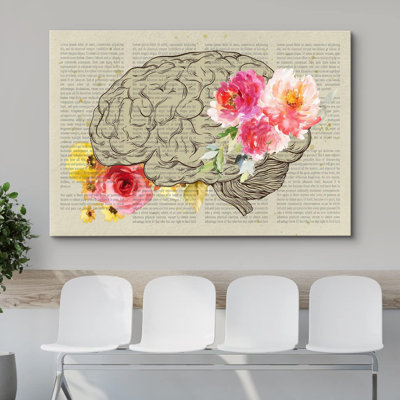 Rétro journal rose, fleur de rose, santé médicale, art moderne, botanique, décoration murale
