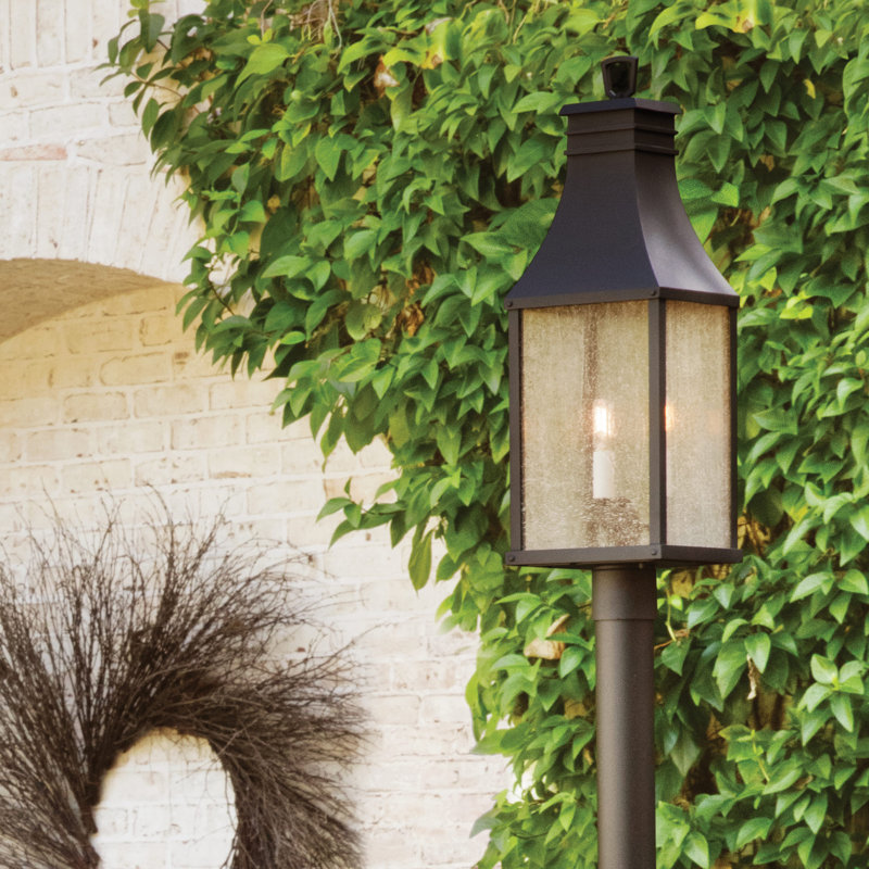 Beacon Hill Large Post Mount 3-Light Outdoor Lantern with Clear Seedy Glass (Post Sold Separately)