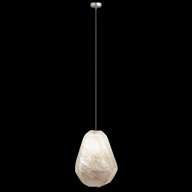 Luminaire suspendu rond 4,75 po Natural Inspirations, Doré, Ivoire