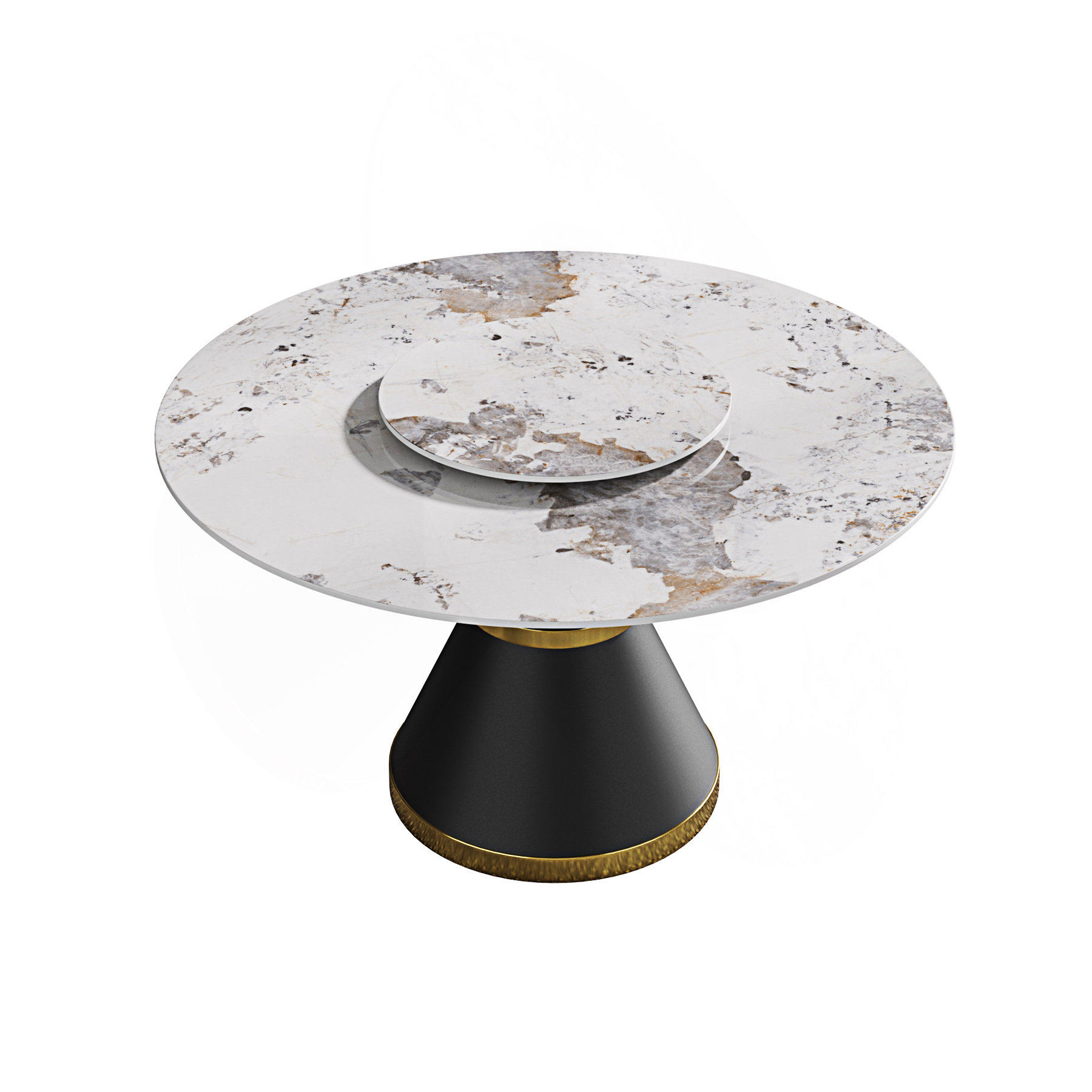 Hokku Designs 59.05" Modern Round Sintered Stone Dining Table With ...