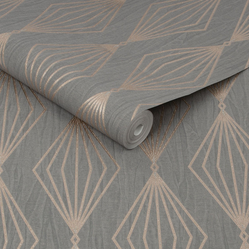 Boutique Marquise Geometric Wallpaper, Smoke
