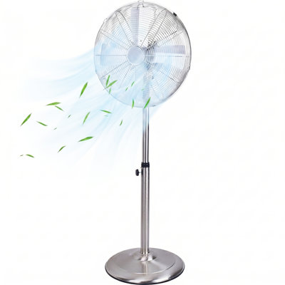 Ventilateur sur pied industriel 49,5 po H 49,5 po, ventilateur oscillant en métal avec moteur de câblage en cuivre pur, hauteur réglable, 3 vitesses, conception rétro