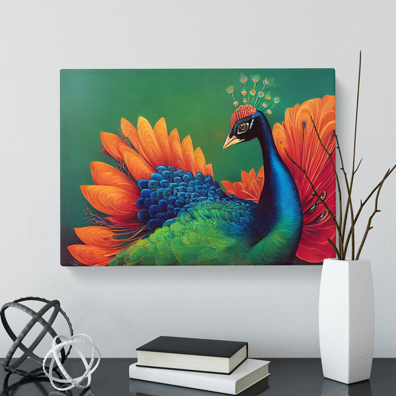Awe Inspiring Peacock - Wrapped Canvas, 35cm H x 50cm W x 3cm D