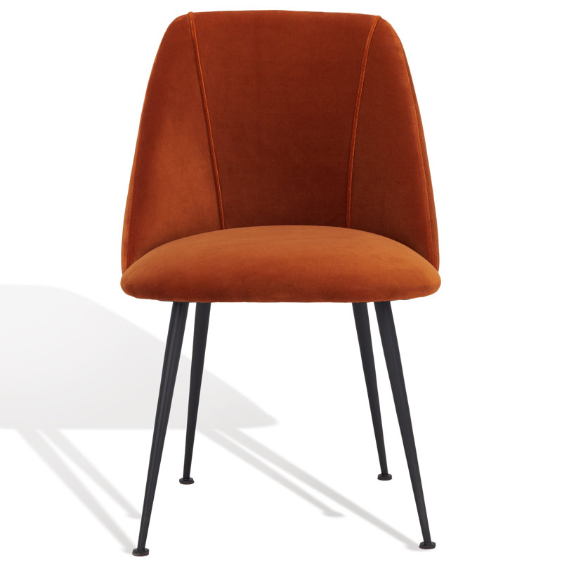 Lovel 18.5'' H Upholstered Pine Side Chair, Black, Rust