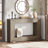 47” Farmhouse Console Table with Storage – Narrow Rustic Entryway Table with Open Shelf, Industrial Accent Sofa Table for Hallway, Living Room, or Foyer, Grey Wood Grain Finish-2007804437