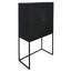 Armoire noire 31,5 x 16,5 x 60 po - Élégante et pratique avec base en fer, deux portes pour une décoration intérieure polyvalente avec une base de rangement classique de 60 po de hauteur et de 31,5 x 16,5 pièces différentes