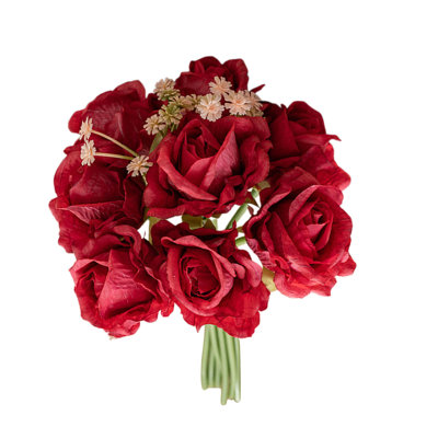  Faux fleurs artificielles pour décoration d'intérieur - Bouquet de roses - Décoration artificielle - Bouquet de mariage - Rose