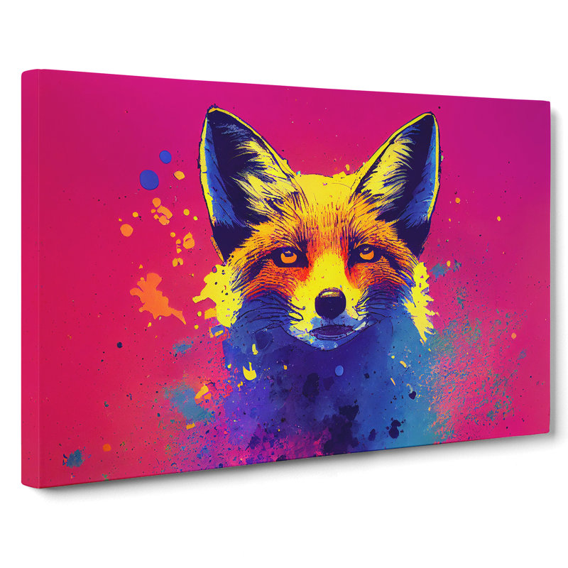 Fox Splatter Vol.3 - Wrapped Canvas Print, 35cm H x 50cm W x 3cm D