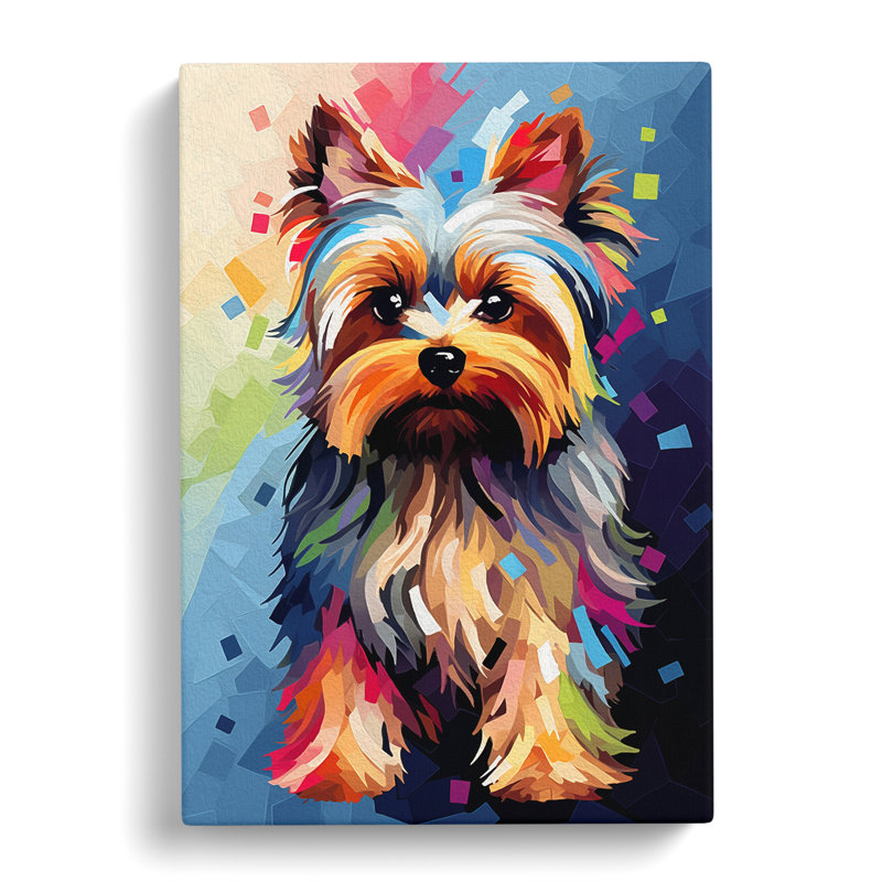 Yorkshire Terrier Orphism No.2 - Wrapped Canvas, 50cm H x 35cm W x 3cm D