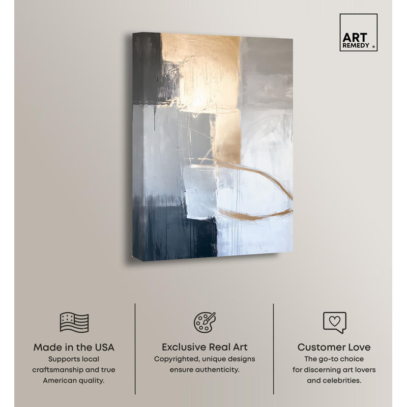 Illuminated Gold Edges Abstract Canvas Art, 10" x 15"