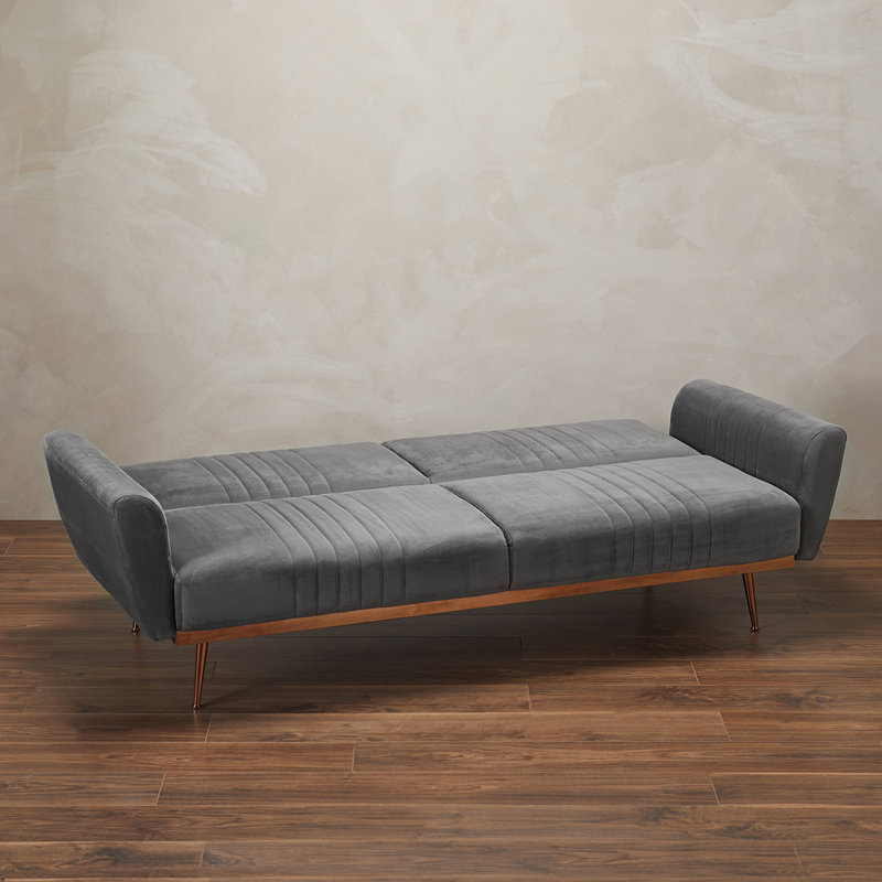 Eldridge 3 Seater Velvet Sleeper, Grey