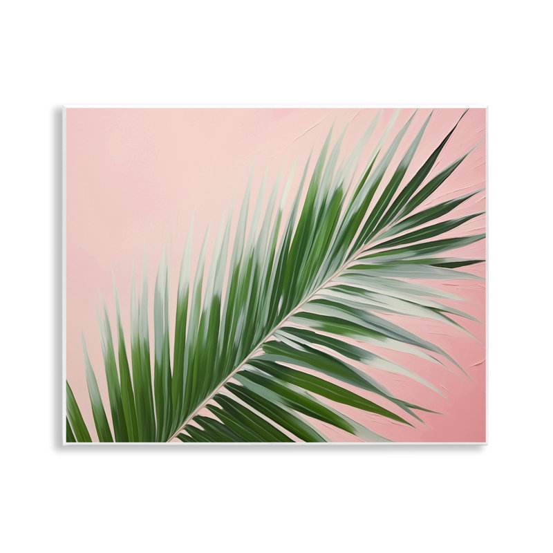  "Wispy Palm Leaf" sur plaque murale rose par Arlington Prints