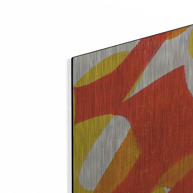  «Orange Starburst 3» par Laura Gibson, art mural en métal, 12 po x 12 po, H 12 po x l 12 po