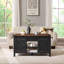 Table basse de rangement à plateau relevable avec porte de grange coulissante Chanya-681362981