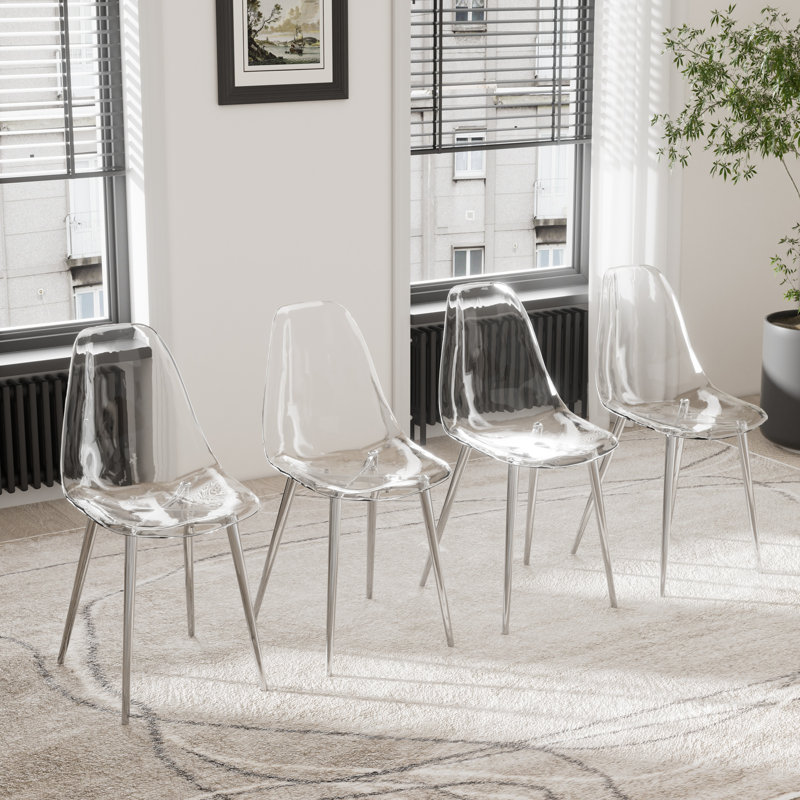 Chaise d'appoint Seaneen, Clair, Ensemble de 4, Argent argent