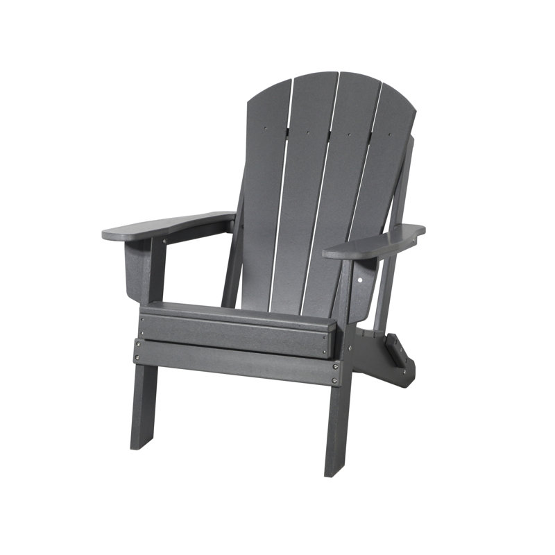 Outdoor Tri-leg Adirondack Chair, Gray