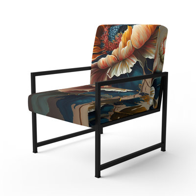 Vibrant Sunflower I - Upholstered Farmhouse Arm Chair, Sunflower Floral Accent Chair