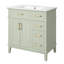 Meuble-lavabo de 30 po avec lavabo en céramique, armoire de rangement moderne avec portes à fermeture douce, tiroir profond et tiroir standard, meuble-lavabo élégant pour les petites salles de bain-124456489