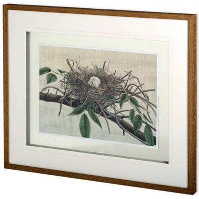 Custom Nesting II (MC) by John Butler Hand Embelished Textured Framed Art Print Matted under Glass