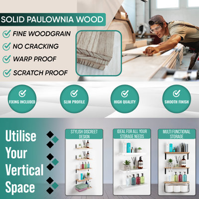 5 Piece Wood Bracket Shelf
