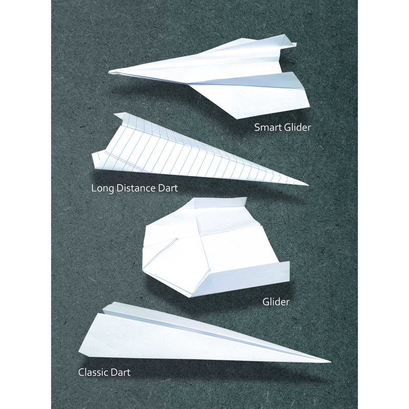 Avion en papier - impression sur toile tendue, H 16 po x l 12 po