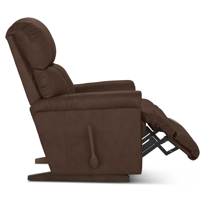Pinnacle Leather Match Manual Rocking Recliner, Brown