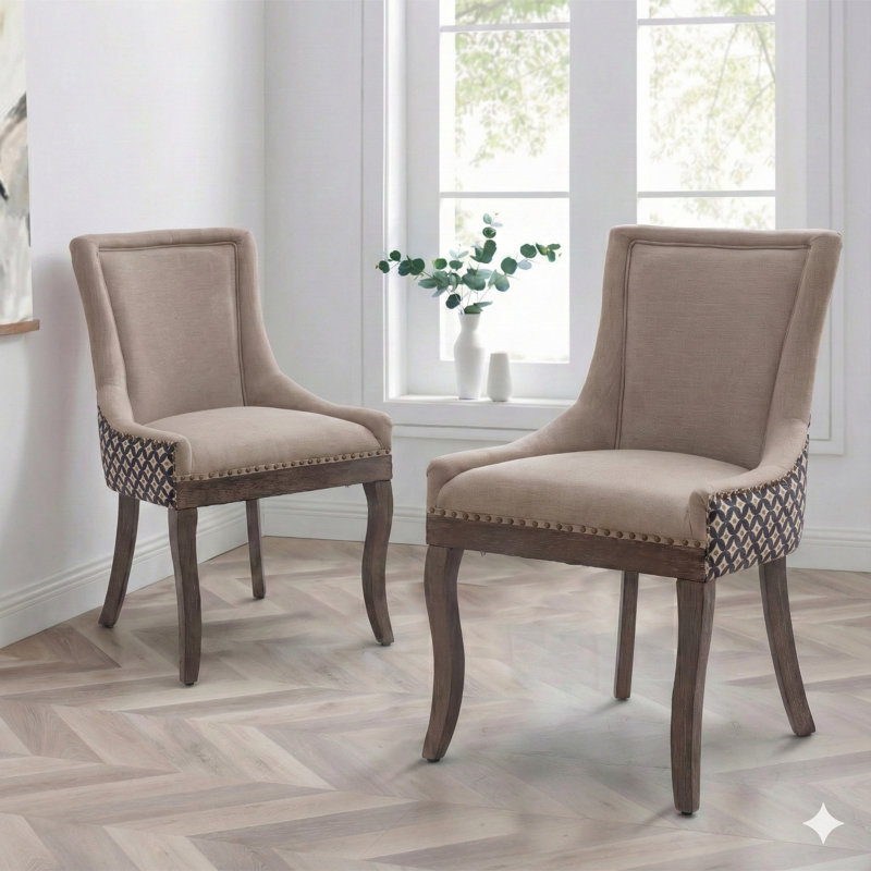 Tabourets de bar rembourrés Modern, Beige