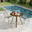 29.5" Water-resistant Outdoor Patio Dining Side Table with Solid Wood Legs, Walnut Finish