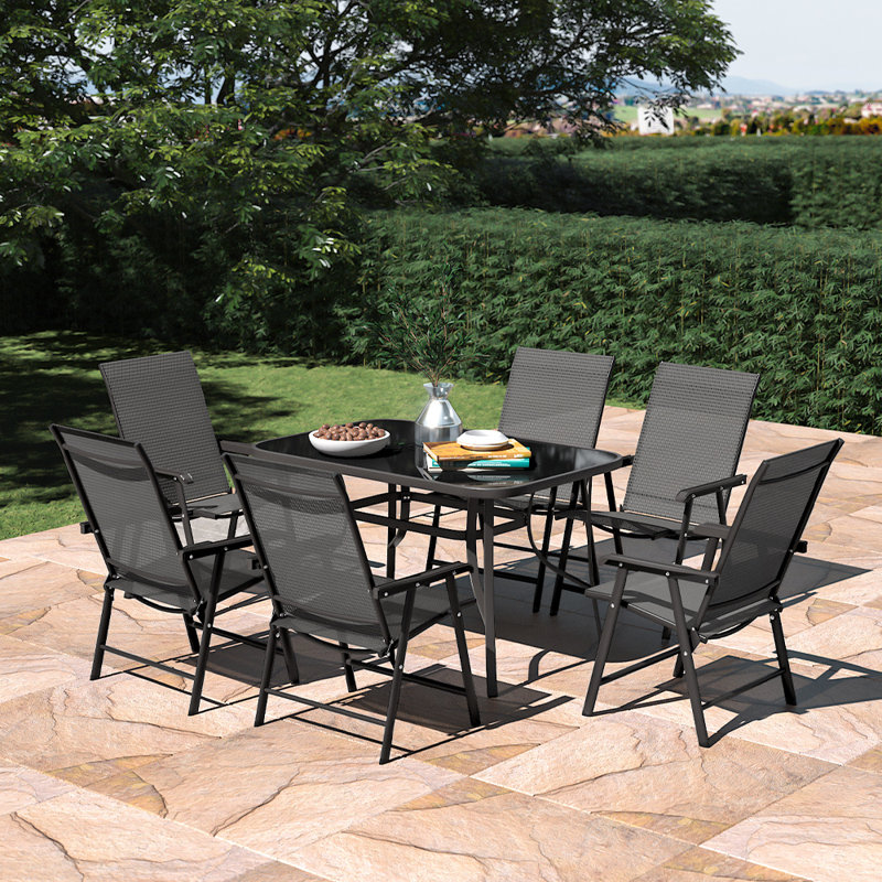 Hoguet 6 - Person Patio Dining Set with Rectangular Table
