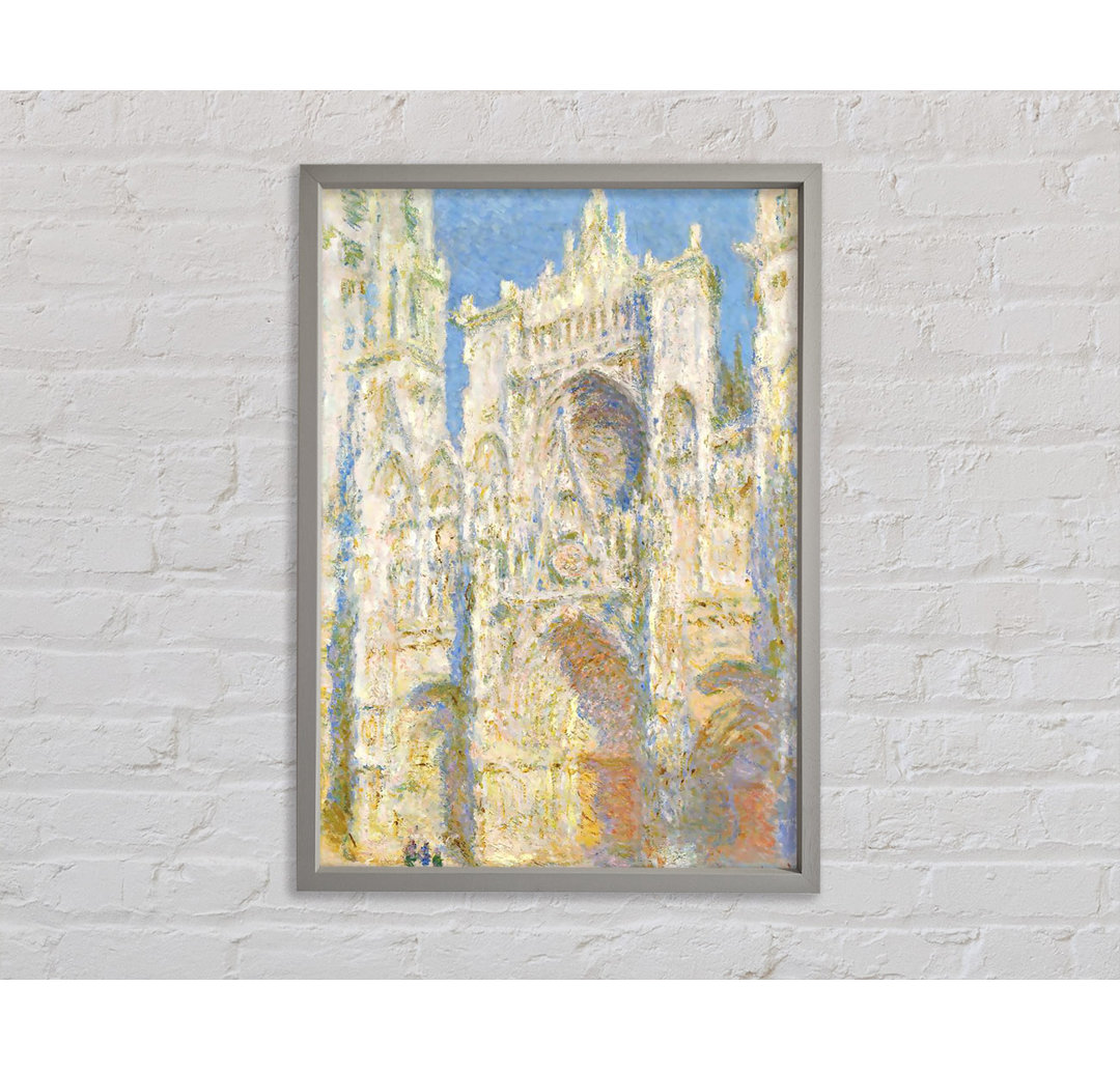 Kathedrale von Rouen im Sonnenlicht von Claude Monet - Einzelbildrahmen Kunstdrucke auf Leinwand