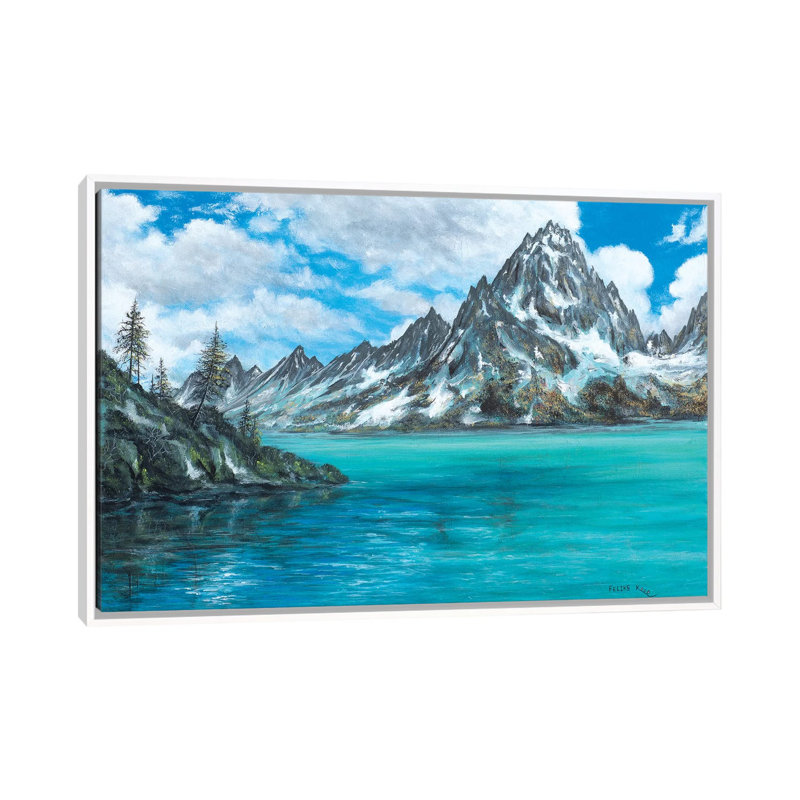 Moving Mountains by ColorByFeliks - Print on Canvas, 66.04 cm H x 45.72 cm W, White Framed