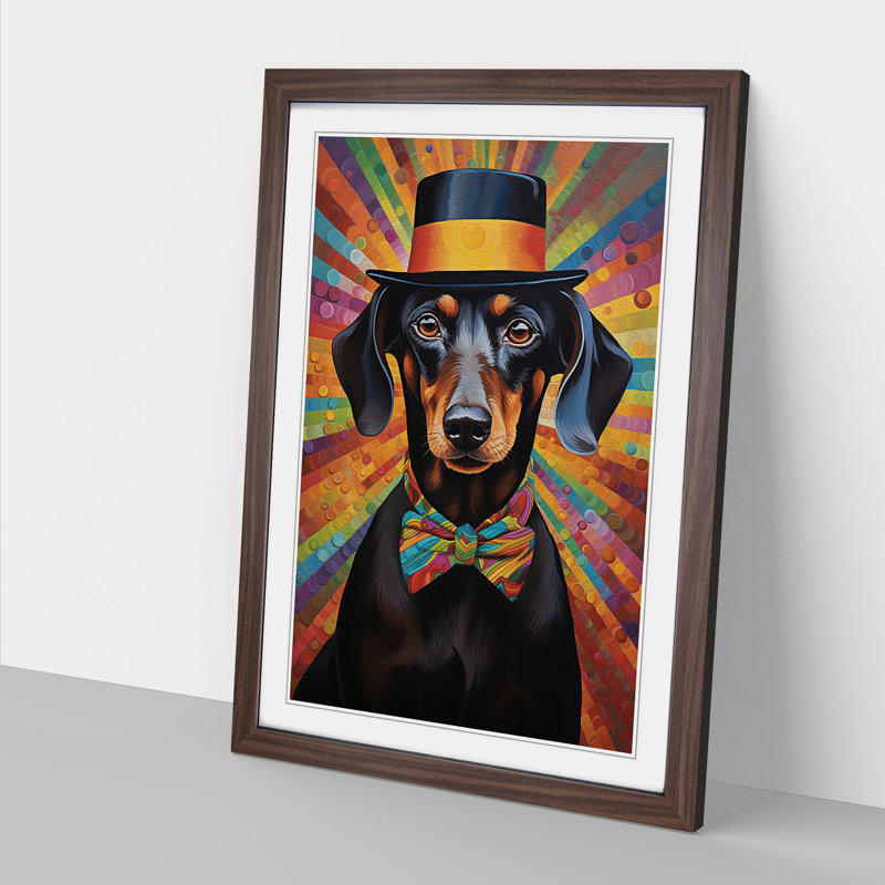 Single Picture Frame Print on Wood, 46cm H x 34cm W, Walnut Framed