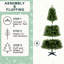 Arbre de Noël artificiel à charnière de 6 pi avec 582 pointes, branches complètes, support en plastique Holiday à 4 pieds pour la décoration intérieure, look, installation rapide, coffre-fort, support léger, arbre de décoration créatif, conseils et
