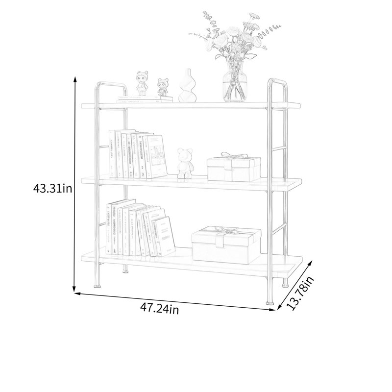 Tablette de présentation moderne Vibrant, (3 Shelves) 43.31" H x 47.24" W x 13.78" D