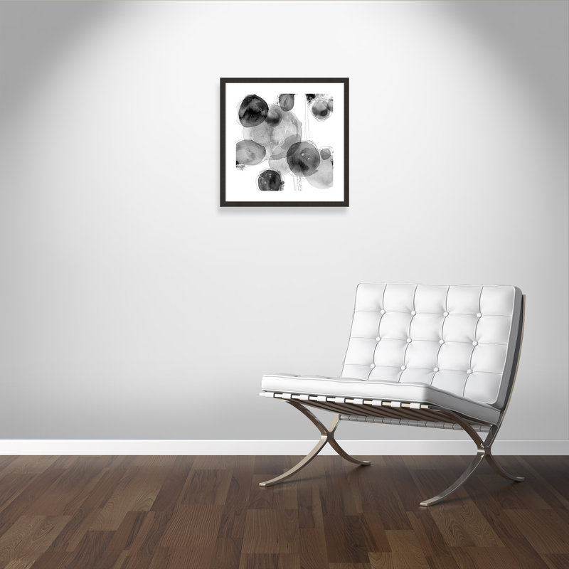 Gouttelettes - peinture encadrée, Noir/argenté, H 19,25 po x l 19,25 po x P 1,13 po