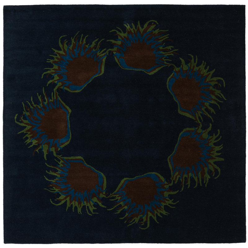 Tapis carré bleu marine Otto