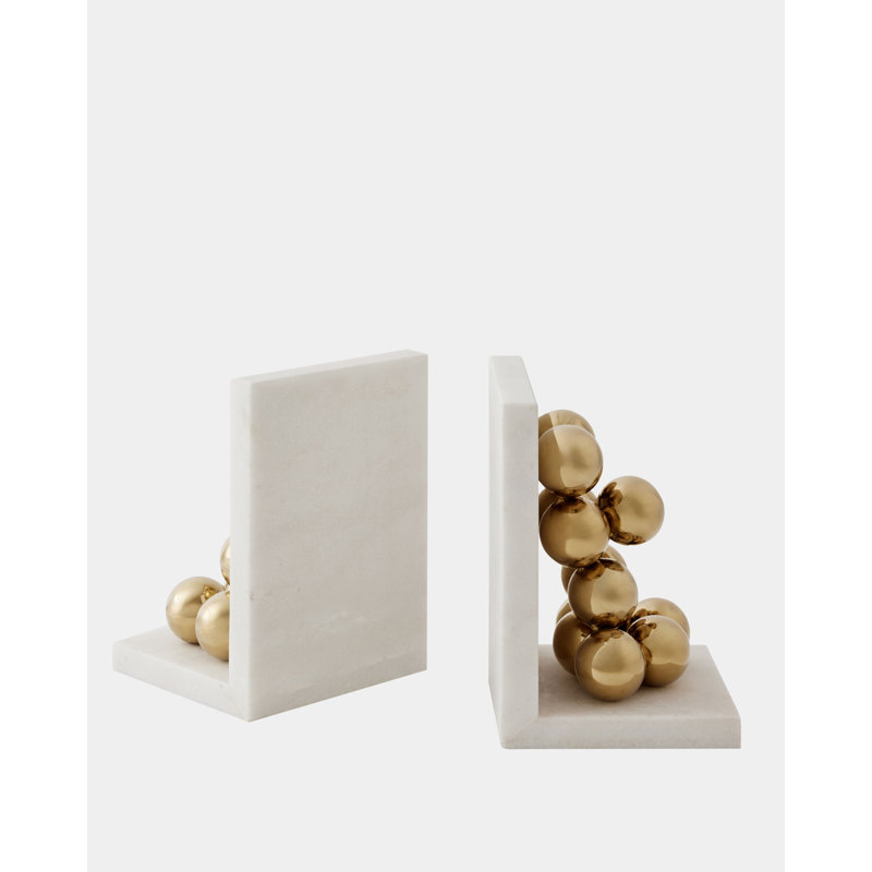 Sphere Bookends-Brass