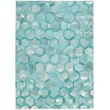Leather Geometric Area Rug