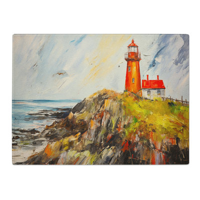 Lighthouse Gestural  Glass Chopping Board