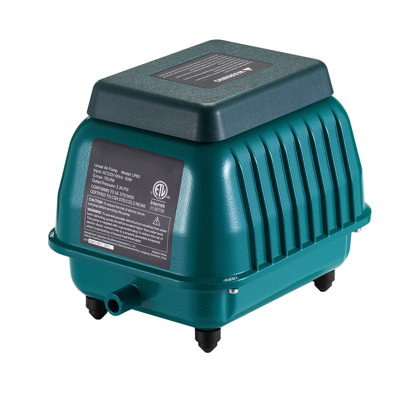 Linear Air Pump, 1110 GPH Septic Aerator for 10ft Deep Ponds & Fish Farms - Quiet Diaphragm Compressor with Accessories
