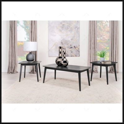 Ensemble de tables basses noires 3 pièces