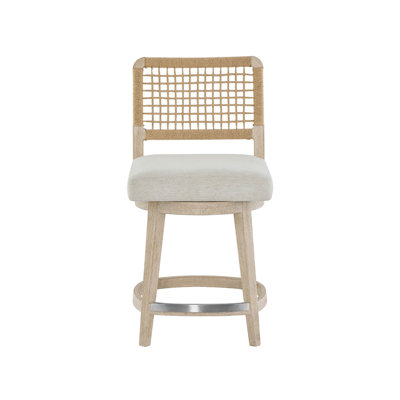 Oasis Swivel Upholstered Stool with Solid Wood Frame