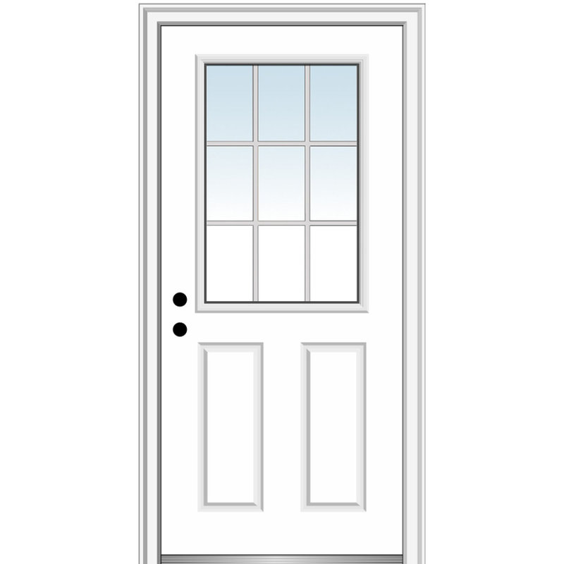 Grilles internes pré-raccrochées en acier, H 81,75 po x l 30 po x P 4,56 po, S'ouvre à droite vers l'intérieur