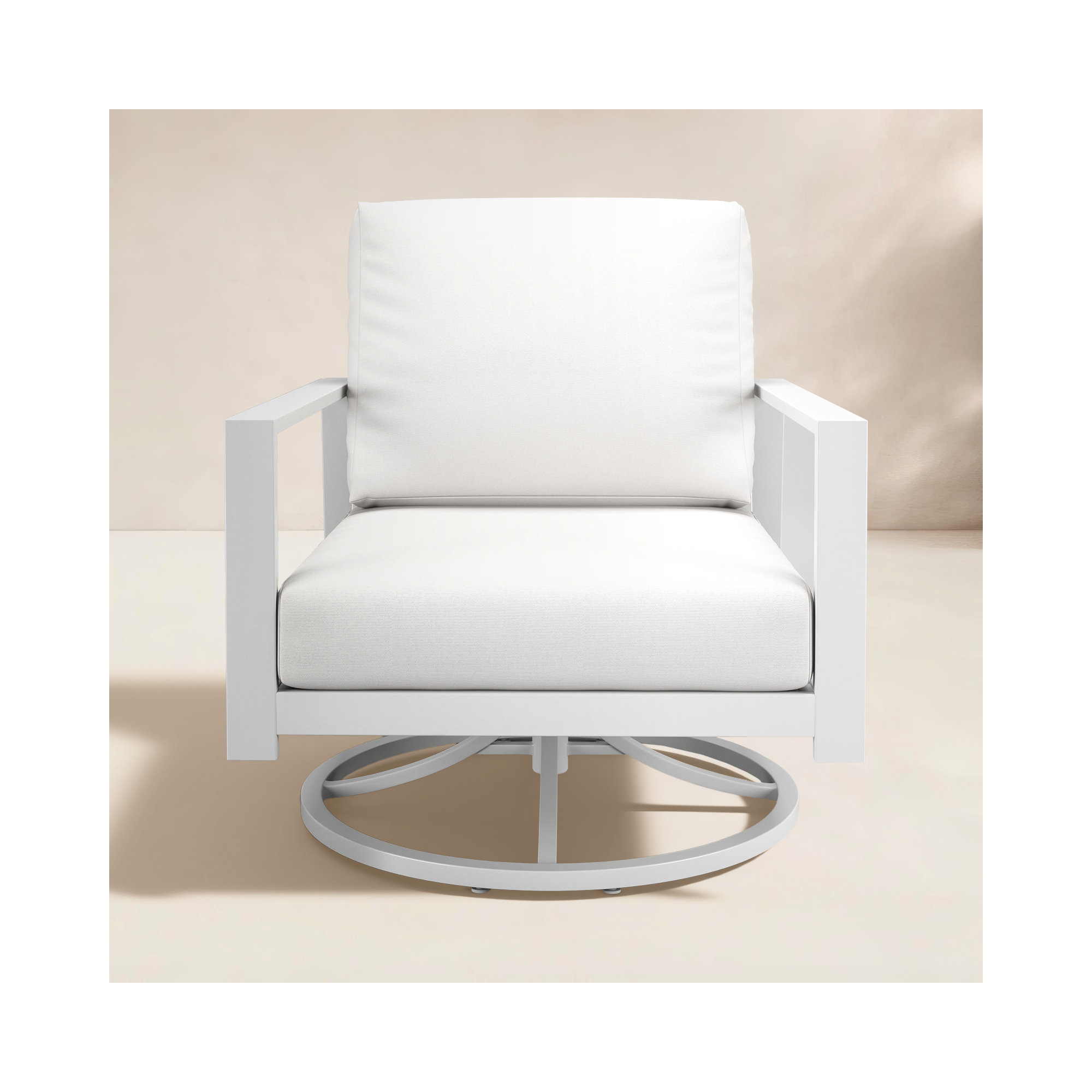 Townsend Metal Outdoor Chair With Sunbrella Cushion, Canvas White