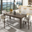 Grande table de salle à manger extensible 106,5 po - Finition grain de bois en mélamine-2087609964