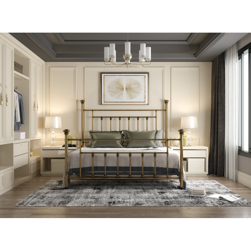 101 Generations Bed | Complete Standard, King, Aged Brass Lacquered