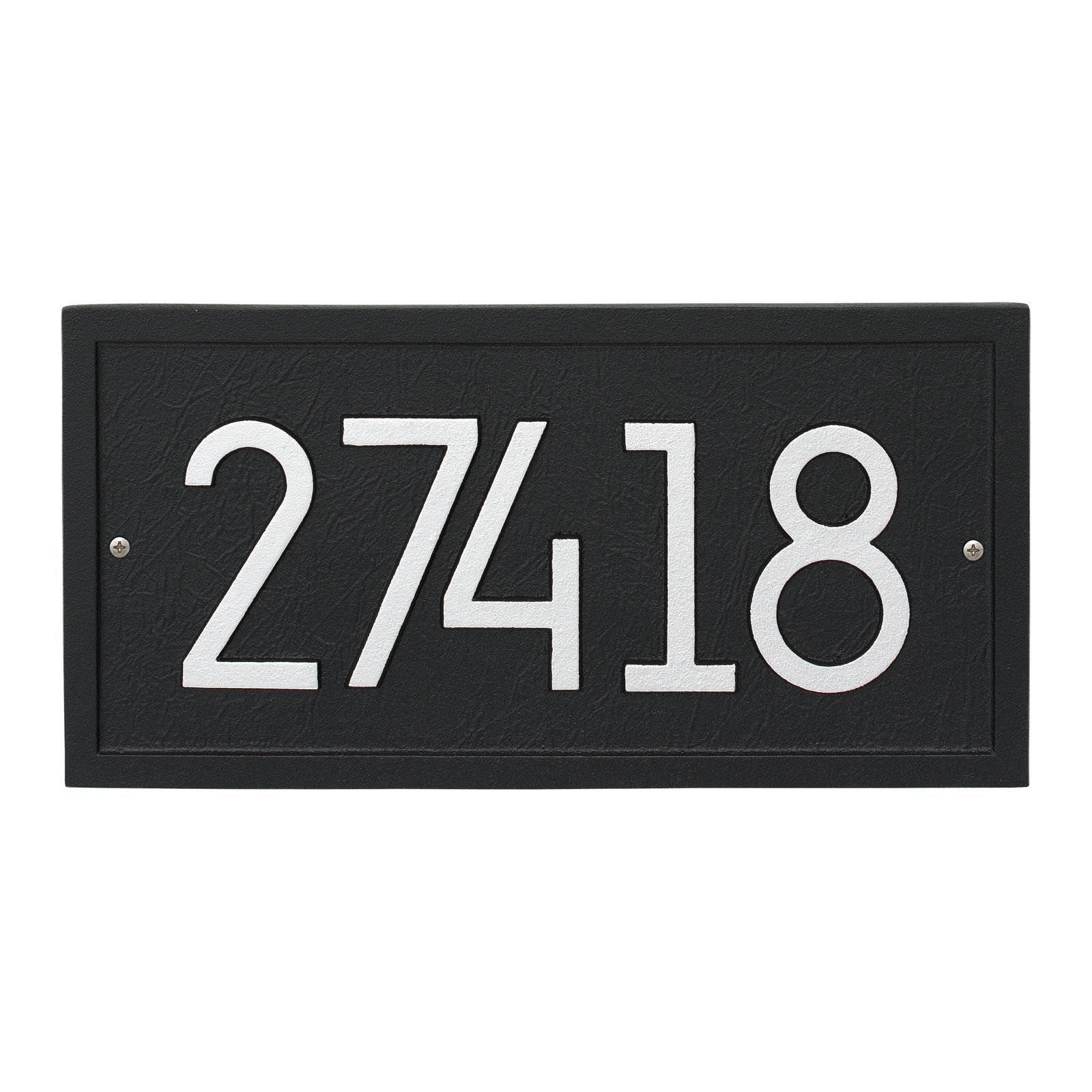 Modern Address Plaque, Black/Silver, Yes